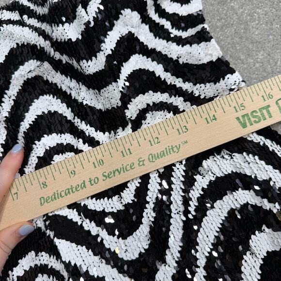 Hutch Syd Jumpsuit Psychedelic Zebra Sequins Party Black White Sz 10 New Years - Picture 13 of 16